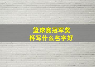 篮球赛冠军奖杯写什么名字好