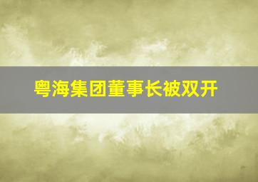 粤海集团董事长被双开