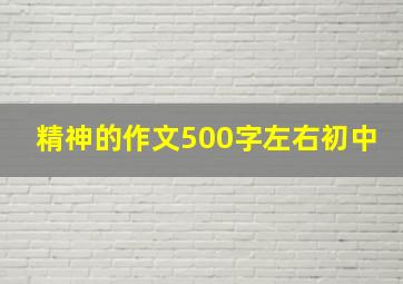 精神的作文500字左右初中