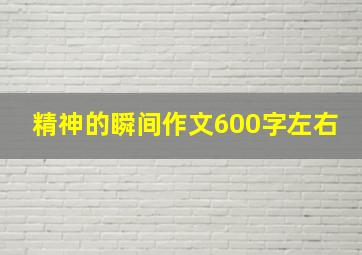 精神的瞬间作文600字左右