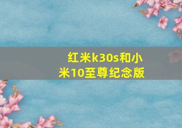 红米k30s和小米10至尊纪念版