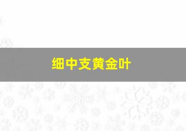 细中支黄金叶