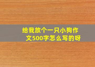 给我放个一只小狗作文500字怎么写的呀