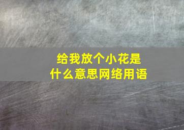 给我放个小花是什么意思网络用语