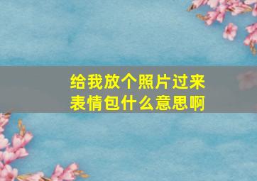 给我放个照片过来表情包什么意思啊