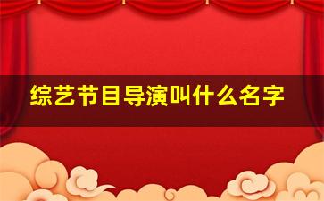 综艺节目导演叫什么名字