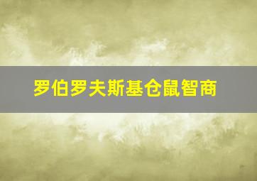 罗伯罗夫斯基仓鼠智商