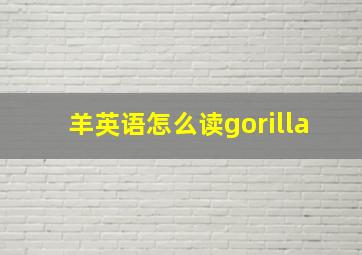 羊英语怎么读gorilla