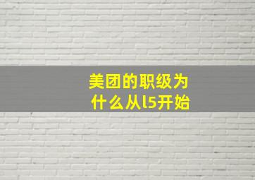 美团的职级为什么从l5开始