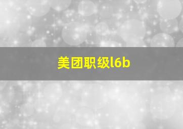 美团职级l6b