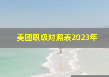 美团职级对照表2023年