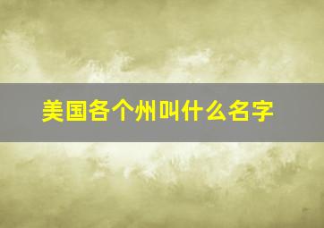 美国各个州叫什么名字