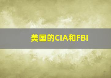 美国的CIA和FBI