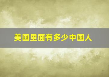 美国里面有多少中国人