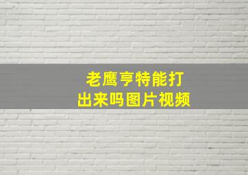 老鹰亨特能打出来吗图片视频