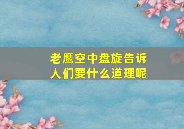 老鹰空中盘旋告诉人们要什么道理呢