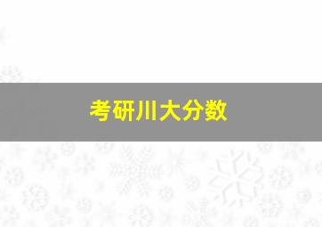 考研川大分数