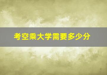 考空乘大学需要多少分