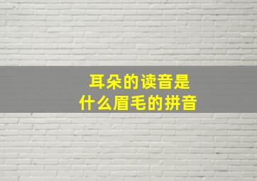 耳朵的读音是什么眉毛的拼音