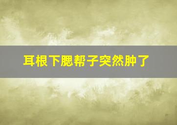 耳根下腮帮子突然肿了