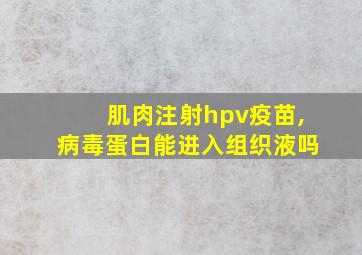 肌肉注射hpv疫苗,病毒蛋白能进入组织液吗