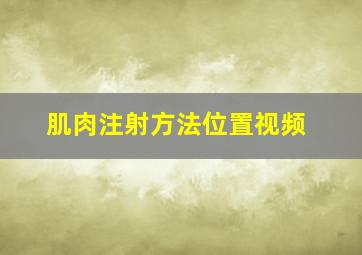 肌肉注射方法位置视频