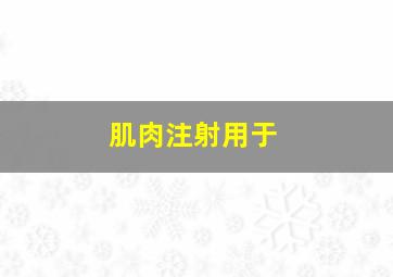 肌肉注射用于