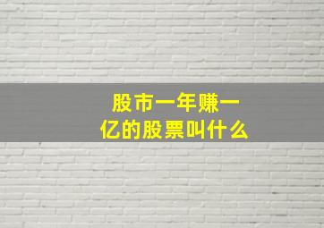 股市一年赚一亿的股票叫什么