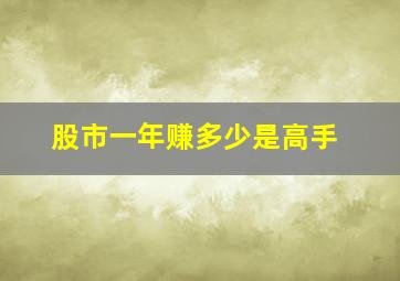 股市一年赚多少是高手