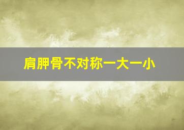 肩胛骨不对称一大一小