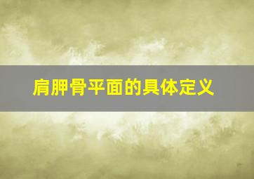 肩胛骨平面的具体定义