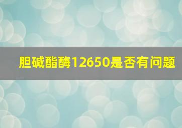 胆碱酯酶12650是否有问题