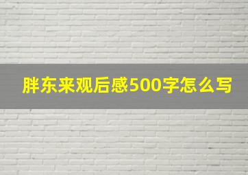 胖东来观后感500字怎么写