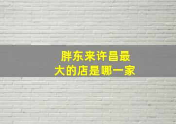 胖东来许昌最大的店是哪一家