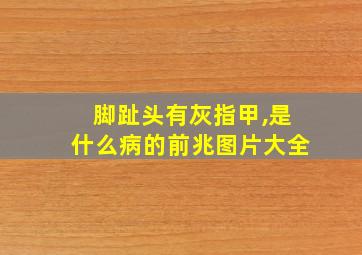 脚趾头有灰指甲,是什么病的前兆图片大全