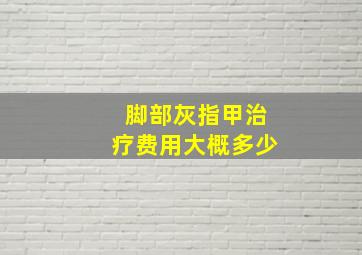 脚部灰指甲治疗费用大概多少