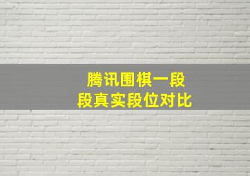 腾讯围棋一段段真实段位对比