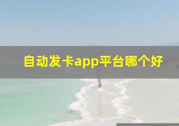 自动发卡app平台哪个好