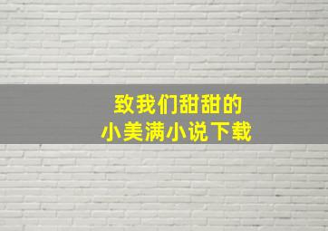 致我们甜甜的小美满小说下载