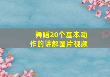 舞蹈20个基本动作的讲解图片视频