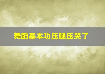 舞蹈基本功压腿压哭了