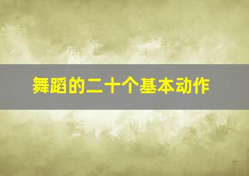 舞蹈的二十个基本动作