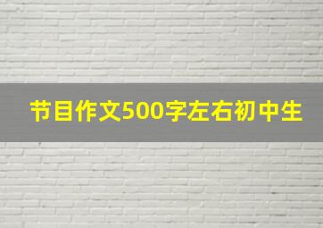 节目作文500字左右初中生