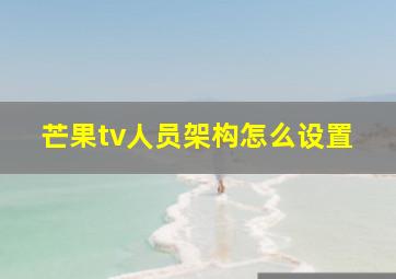 芒果tv人员架构怎么设置