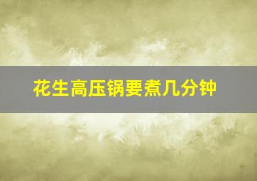 花生高压锅要煮几分钟