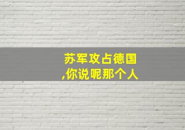 苏军攻占德国,你说呢那个人