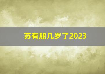 苏有朋几岁了2023