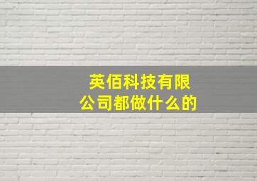 英佰科技有限公司都做什么的