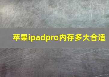 苹果ipadpro内存多大合适