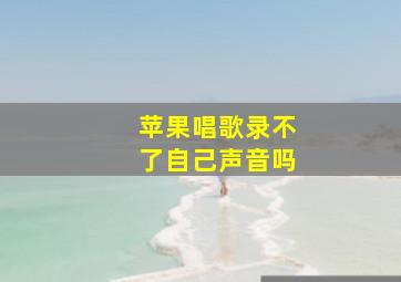 苹果唱歌录不了自己声音吗